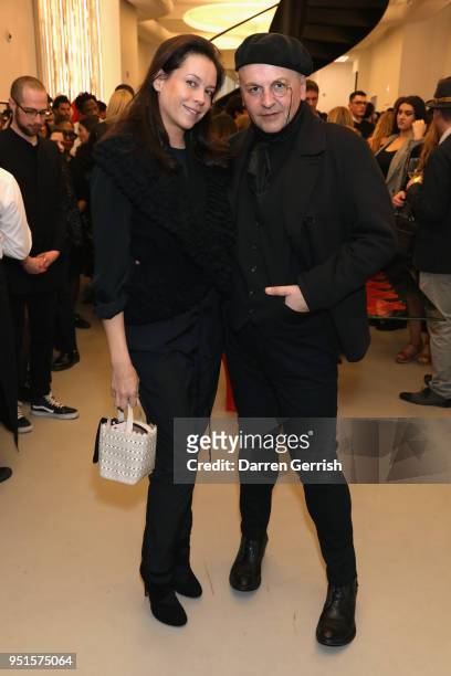 Sascha Lilic and Charlotte Stockdale attend the Maison Alaia London store opening Maison Alaia on April 26, 2018 in London, England.