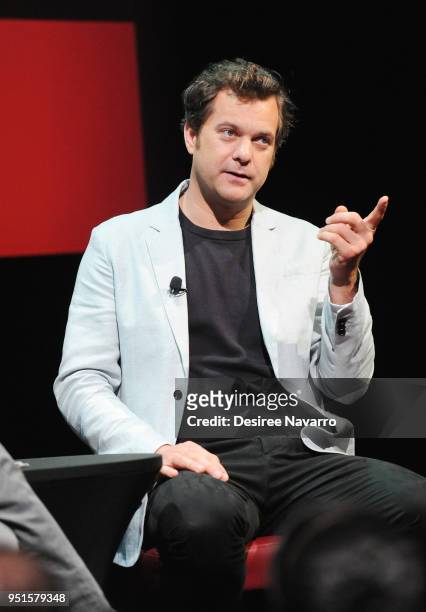 Actor Joshua Jackson speaks onstage during the SAG-AFTRA Foundation Conversations On Broadway at The Robin Williams Center on April 26, 2018 in New...