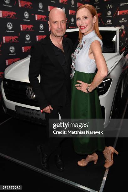 Christian Berkel and Andrea Sawatzki attend the New Faces Award Film at Spindler & Klatt on April 26, 2018 in Berlin, Germany.