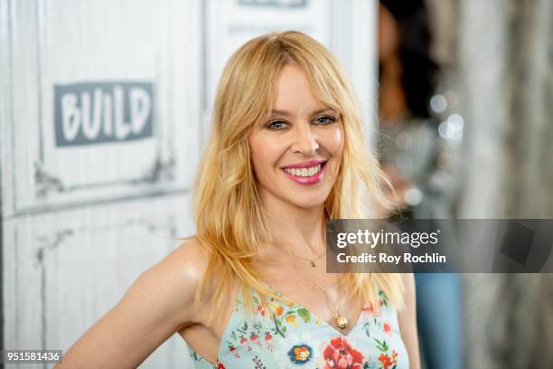 Kylie Minogue discusses "Golden" with the Build Series at Build Studio on April 26, 2018 in New York City.