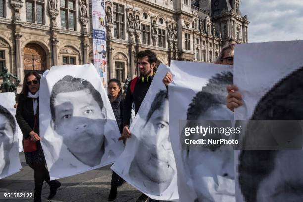 Rally in Paris for the justice of the 43 missing Mexican students of Ayotzinapa in Paris, France, on 26 April 2018. A rally was organized at the...