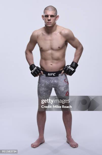 Joe Lauzon poses for a portrait during a UFC photo session on April 3, 2018 in Brooklyn, New York.