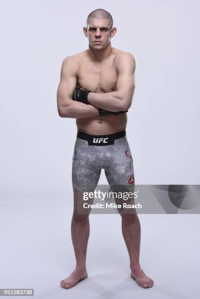 Joe Lauzon poses for a portrait during a UFC photo session on April 3, 2018 in Brooklyn, New York.