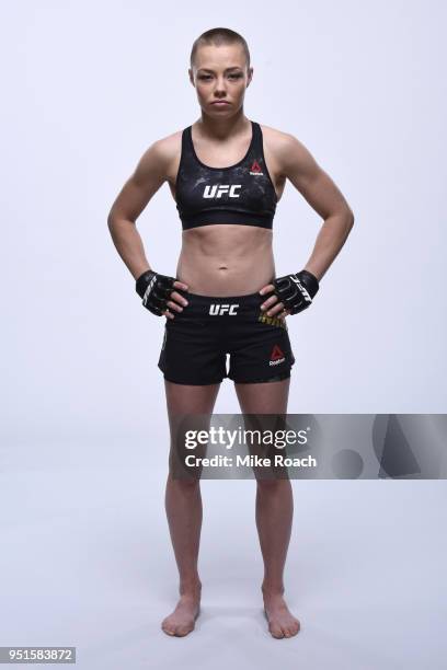 Rose Namajunas poses for a portrait during a UFC photo session on April 4, 2018 in Brooklyn, New York.