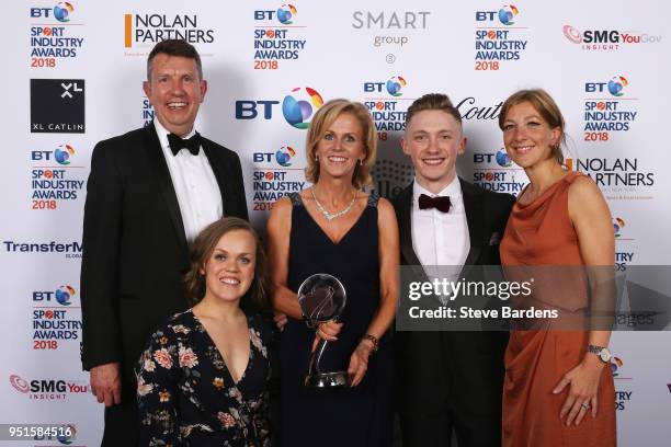 Ellie Simmonds and Nile Wilson pose for a photo with representatives from Standard Life Investments – Principal Partner of the British & Irish Lions...