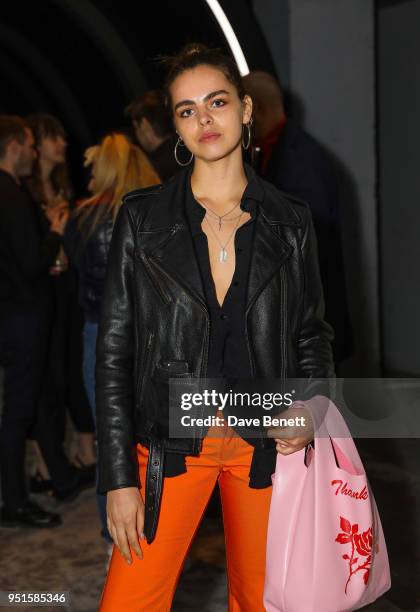 Bee Beardworth attends a private view of "The Flipside: A Multi-Sensory Experience" at Selfridges on April 26, 2018 in London, England.