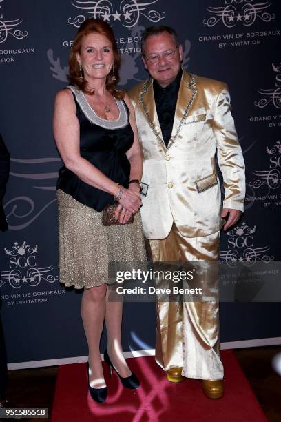 Sarah Ferguson, Duchess of York and Fred Zantman attend the Le Cercle SGC Dinner, 'A Golden Affair' at Cafe Royal on April 26, 2018 in London,...