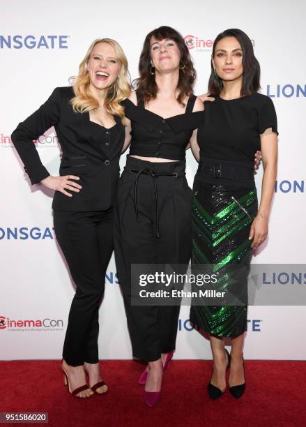 Actor Kate McKinnon, writer/director Susanna Fogel and actor Mila Kunis attend CinemaCon 2018 Lionsgate Invites You to An Exclusive Presentation...