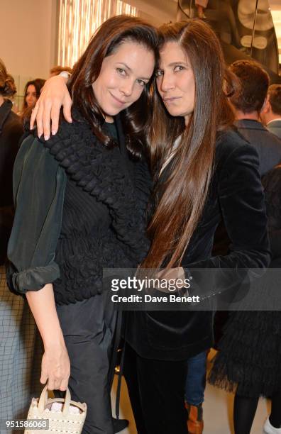 Charlotte Stockdale and Elizabeth Saltzman attend the opening of Maison Alaia on New Bond Street on April 26, 2018 in London, England.