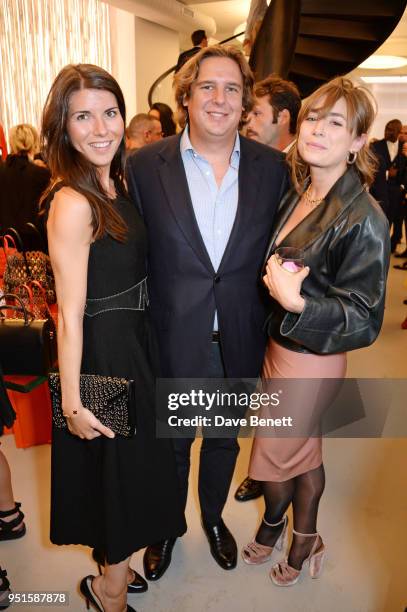 Alice Rivier, Anton Rupert Jr and Tellisa Clarke attend the opening of Maison Alaia on New Bond Street on April 26, 2018 in London, England.