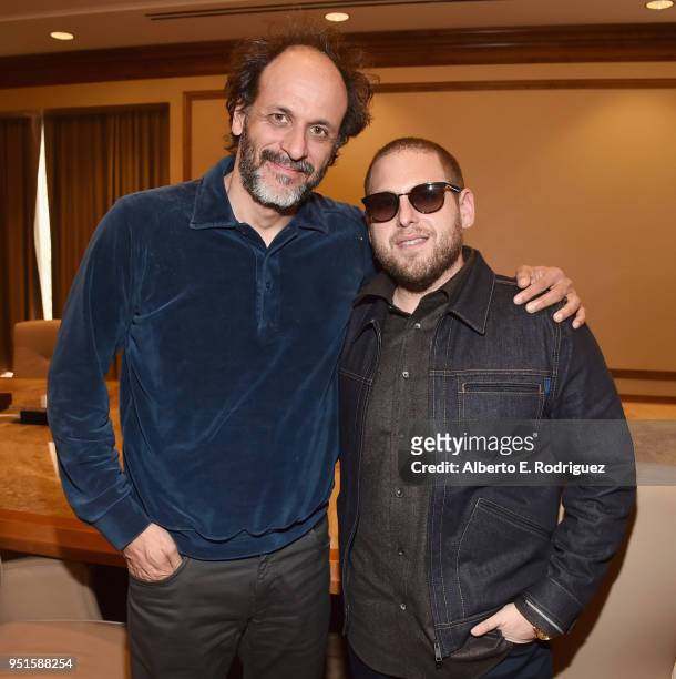 Director Luca Guadagnino and actor Jonah Hill attend CinemaCon 2018- Amazon Studios: An Exciting New Year of Great Product for Cinemas Program at...