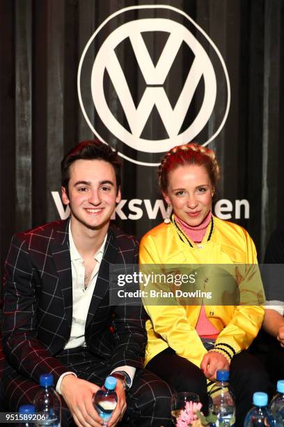 Isaiah Michalsky and Anna-Lena Klenke at the New Faces Award Film at Spindler & Klatt on April 26, 2018 in Berlin, Germany.