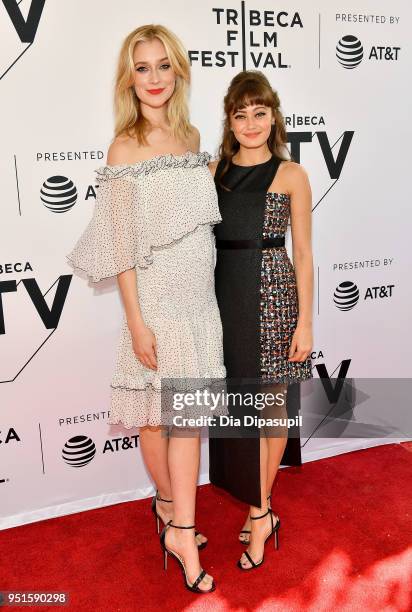 Caitlin FitzGerald and Ella Purnell attend the screeing of "Sweetbitter" during the 2018 Tribeca Film Festival at SVA Theatre on April 26, 2018 in...