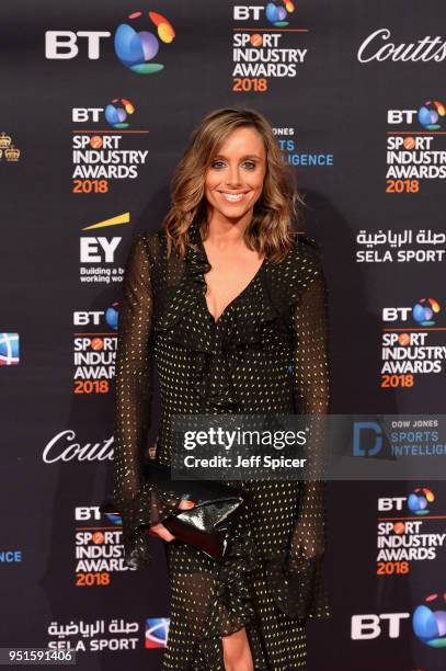 Anna Woolhouse arrives at the red carpet during the BT Sport Industry Awards 2018 at Battersea Evolution on April 26, 2018 in London, England. The BT...