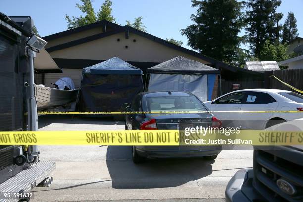 View of the home of accused rapist and killer Joseph James DeAngelo on April 24, 2018 in Citrus Heights, California. Sacramento District Attorney...