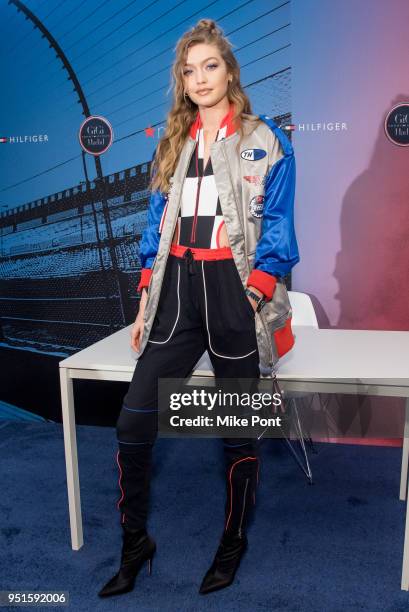 Gigi Hadid celebrates the Spring 2018 Tommy Hilfiger Watch Collection at Macy's Herald Square on April 26, 2018 in New York City.