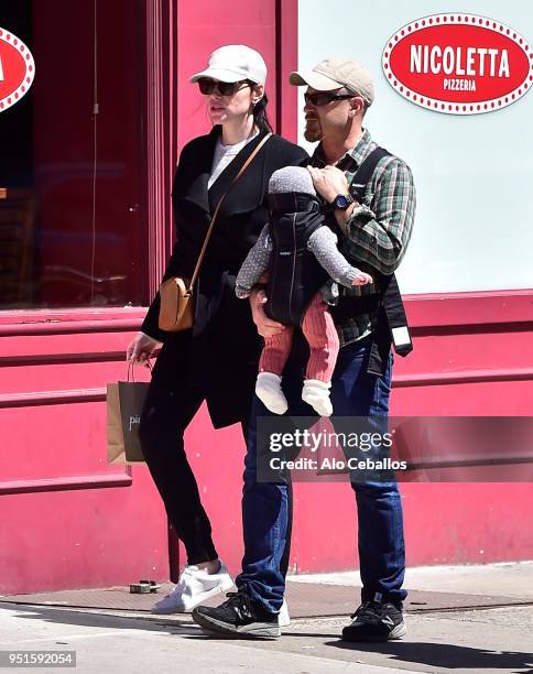 Laura Prepon,Ben Foster are seen in Soho on April 26, 2018 in New York City.