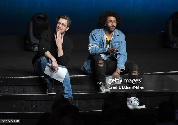 Actors Rafael Casal and Daveed Diggs speak onstage during CinemaCon 2018 Lionsgate Invites You to An Exclusive Presentation Highlighting Its 2018...