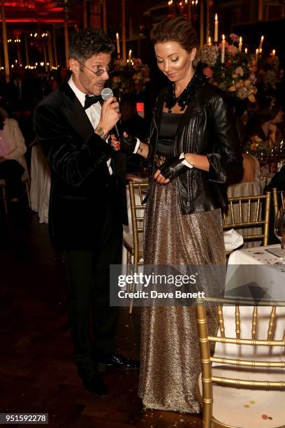 Natalia Rotenberg and Kaspar Basse attend the Le Cercle SGC Dinner, 'A Golden Affair' at Cafe Royal on April 26, 2018 in London, England.