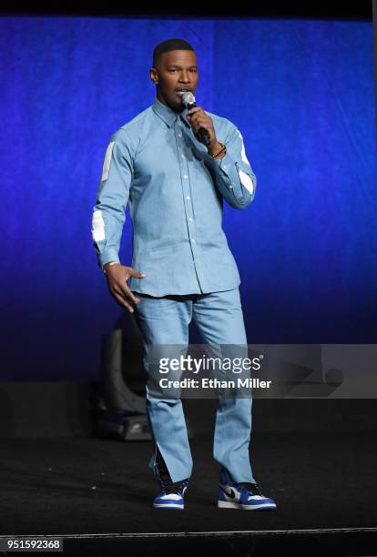 Actor Jamie Foxx speaks onstage during CinemaCon 2018 Lionsgate Invites You to An Exclusive Presentation Highlighting Its 2018 Summer and Beyond at...