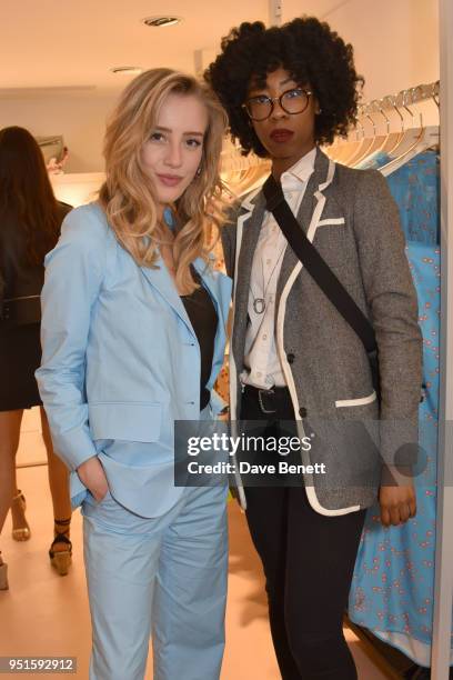 Sarah Mikaela and Chanel Moye attend the launch of the Bimba Y Lola Love Hattie Stewart collaborative collection on April 26, 2018 in London, England.