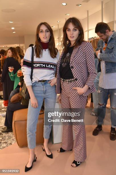 Alice Manners and Violet Manners attend the launch of the Bimba Y Lola Love Hattie Stewart collaborative collection on April 26, 2018 in London,...