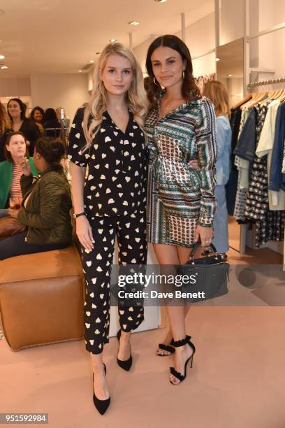 Lottie Moss and Emily Blackwell attend the launch of the Bimba Y Lola Love Hattie Stewart collaborative collection on April 26, 2018 in London,...