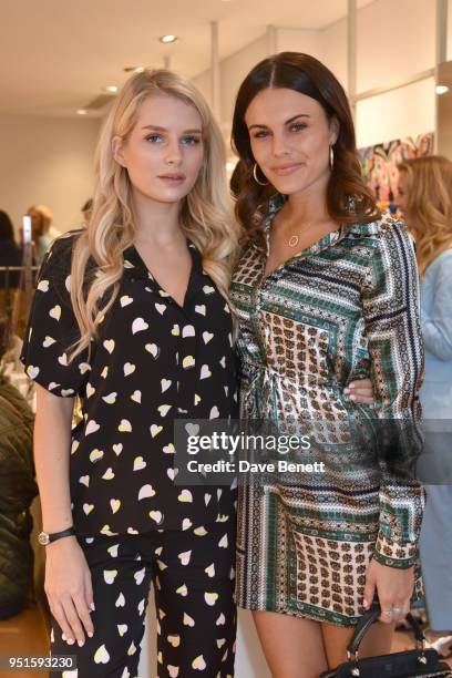 Lottie Moss and Emily Blackwell attend the launch of the Bimba Y Lola Love Hattie Stewart collaborative collection on April 26, 2018 in London,...