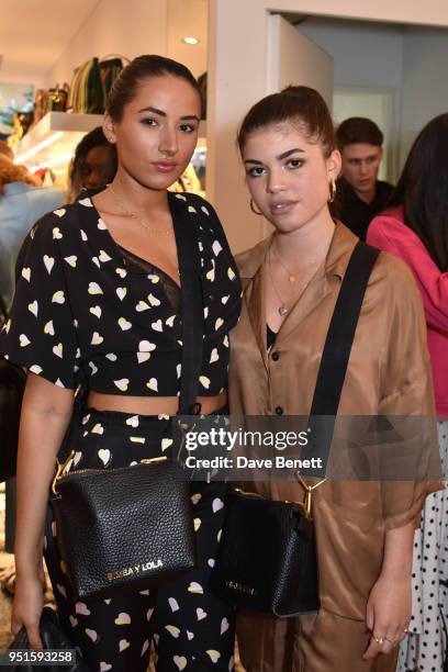 Cora Corr and Molly Moorish attend the launch of the Bimba Y Lola Love Hattie Stewart collaborative collection on April 26, 2018 in London, England.
