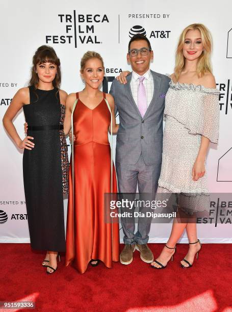 Ella Purnell, Stephanie Danler, Stuart Zicherman and Caitlin FitzGerald attend the screeing of "Sweetbitter" during the 2018 Tribeca Film Festival at...
