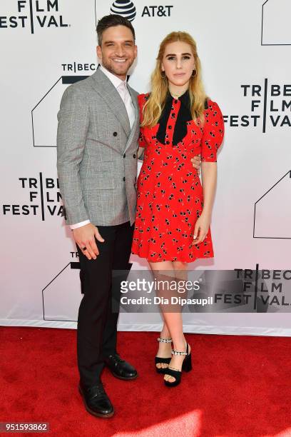 Zosia Mamet and Evan Jonigkeit attend the screeing of "Sweetbitter" during the 2018 Tribeca Film Festival at SVA Theatre on April 26, 2018 in New...