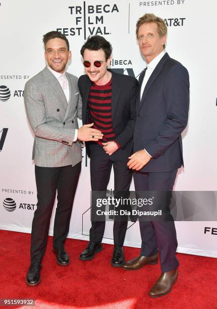 Evan Jonigkeit, Tom Sturridge and Paul Sparks attend the screeing of "Sweetbitter" during the 2018 Tribeca Film Festival at SVA Theatre on April 26,...