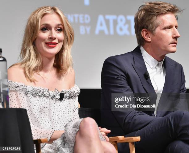 Caitlin FitzGerald and Paul Sparks attend the screeing of "Sweetbitter" during the 2018 Tribeca Film Festival at SVA Theatre on April 26, 2018 in New...