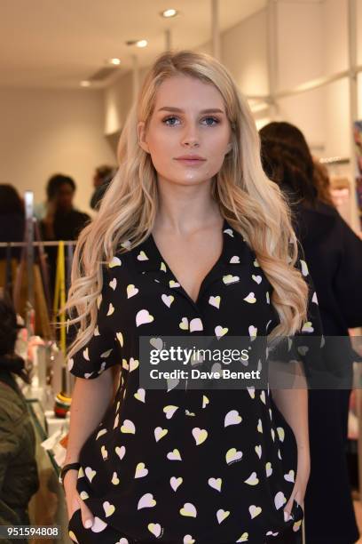 Lottie Moss attends the launch of the Bimba Y Lola Love Hattie Stewart collaborative collection on April 26, 2018 in London, England.