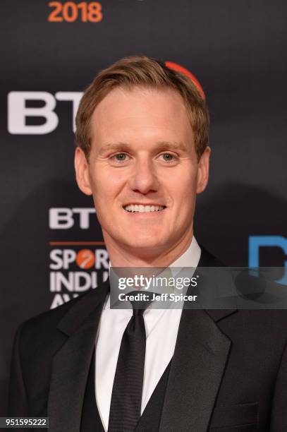 Dan Walker arrives at the red carpet during the BT Sport Industry Awards 2018 at Battersea Evolution on April 26, 2018 in London, England. The BT...