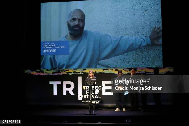 Director Madeleine Sackler speaks onstage during the 2018 Tribeca Film Festival, presented by AT&T, Jury Awards hosted by Chloe Wine Collection at...