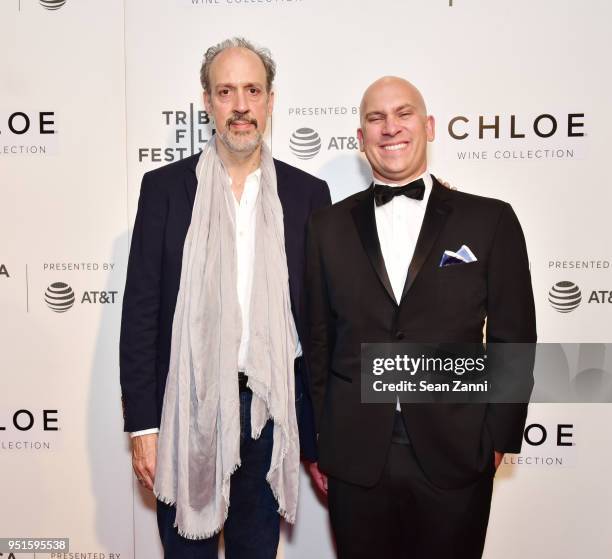 Kent Jones and Eben Gillette attend the 2018 Tribeca Film Festival, presented by AT&T, Jury Awards hosted by Chloe Wine Collection at BMCC Tribeca...