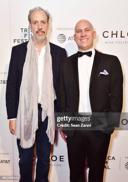 Kent Jones and Eben Gillette attend the 2018 Tribeca Film Festival, presented by AT&T, Jury Awards hosted by Chloe Wine Collection at BMCC Tribeca...