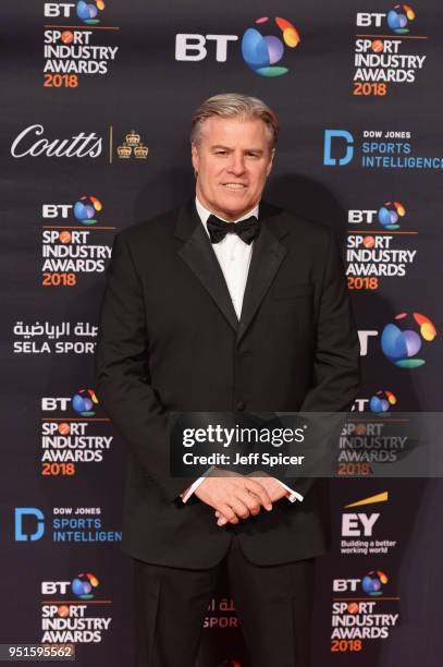 Brett Gosper arrives at the red carpet during the BT Sport Industry Awards 2018 at Battersea Evolution on April 26, 2018 in London, England. The BT...