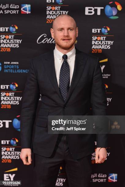 George Groves arrives at the red carpet during the BT Sport Industry Awards 2018 at Battersea Evolution on April 26, 2018 in London, England. The BT...