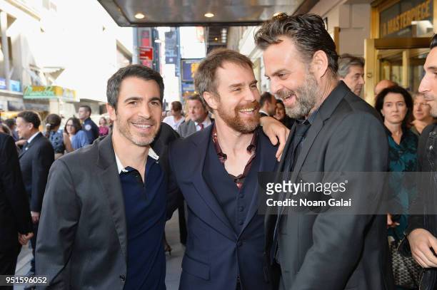 Chris Messina, Sam Rockwell and guest attend "The Iceman Cometh" opening night on Broadway on April 26, 2018 in New York City.
