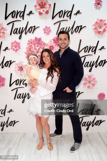 Jade Tolbert, Tanner Tolbert, and daughter Emerson Tolbert Celebrate Mother's Day At Lord & Taylor Fifth Avenue on April 26, 2018 in New York City.