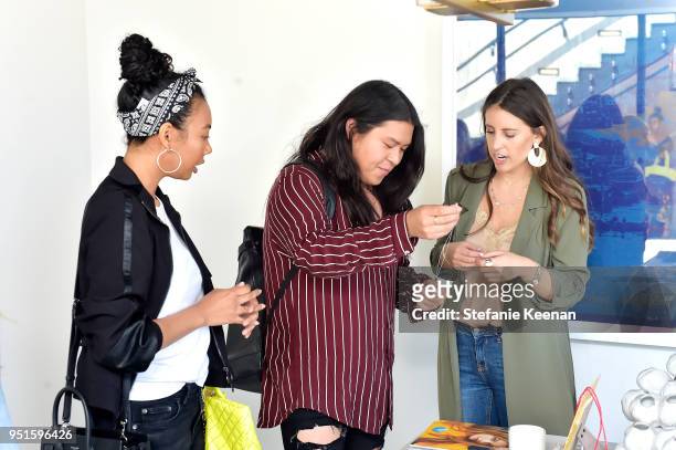 Josh Liu and Asia Jackson attend ShopStyle 'Create The Dots' Speaker Series Featuring Rachel Zoe at The London West Hollywood on April 26, 2018 in...