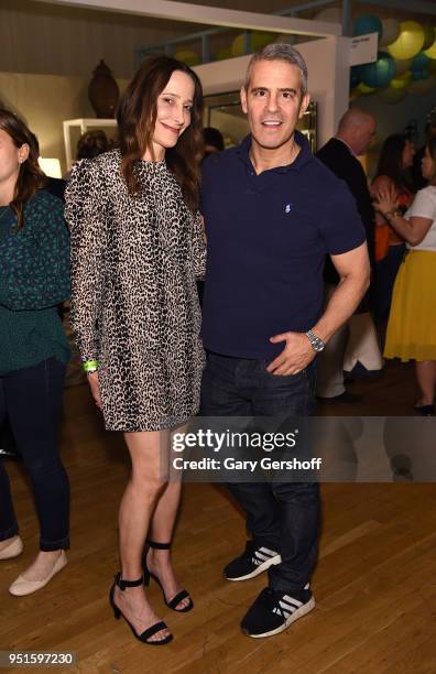 Jackie Greenberg and Radio host Andy Cohen attends Housing Works' Design on a Dime at Metropolitan Pavilion on April 26, 2018 in New York City.