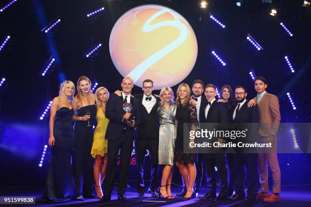 Elise Christie and Shaolin Sándor Liu presents the Agency of the Year award to M&C Saatchi Sport & Entertainment during the BT Sport Industry Awards...