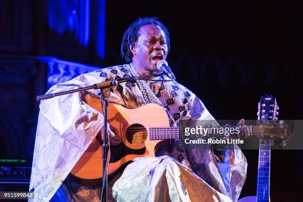 Baaba Maal performs at the Union Chapel on April 26, 2018 in London, England.