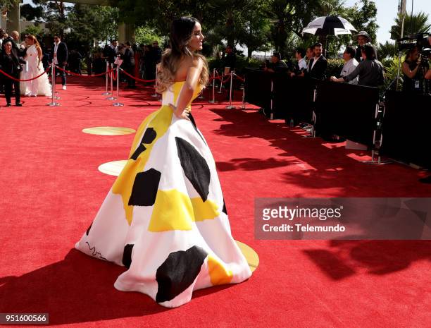 Pictured: Catherine Siachoque on the red carpet at the Mandalay Bay Resort and Casino in Las Vegas, NV on April 26, 2018 --