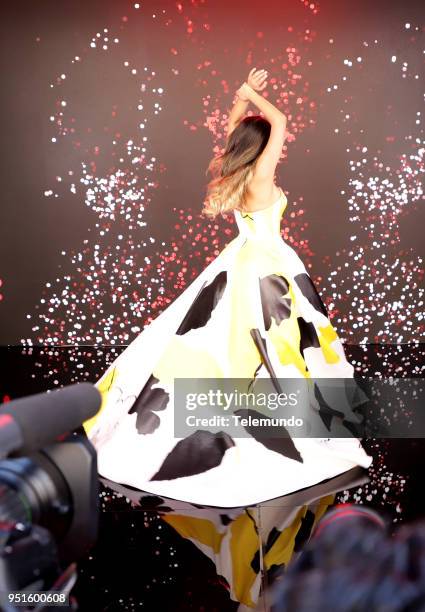 Pictured: Catherine Siachoque on the red carpet at the Mandalay Bay Resort and Casino in Las Vegas, NV on April 26, 2018 --