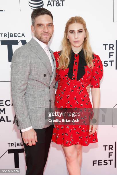 Actors Evan Jonigkeit and Zosia Mamet attend New York Red Carpet & World Premiere Screening of STARZ' "Sweetbitter" at Tribeca Film Festival on April...