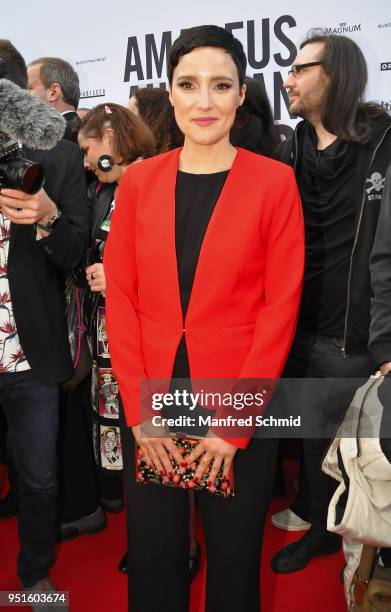 Ina Regen poses at the red carpet during the Amadeus Award 2018 on April 26, 2018 in Vienna, Austria.